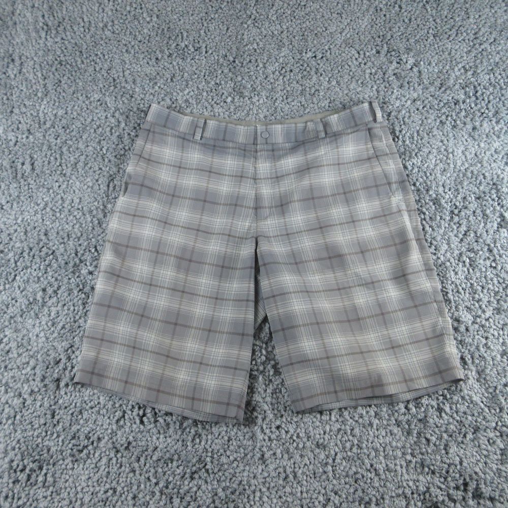 Nike Shorts Mens 38 Gray Plaid Dri-Fit Tour Performance Golf Chino 38x11.5